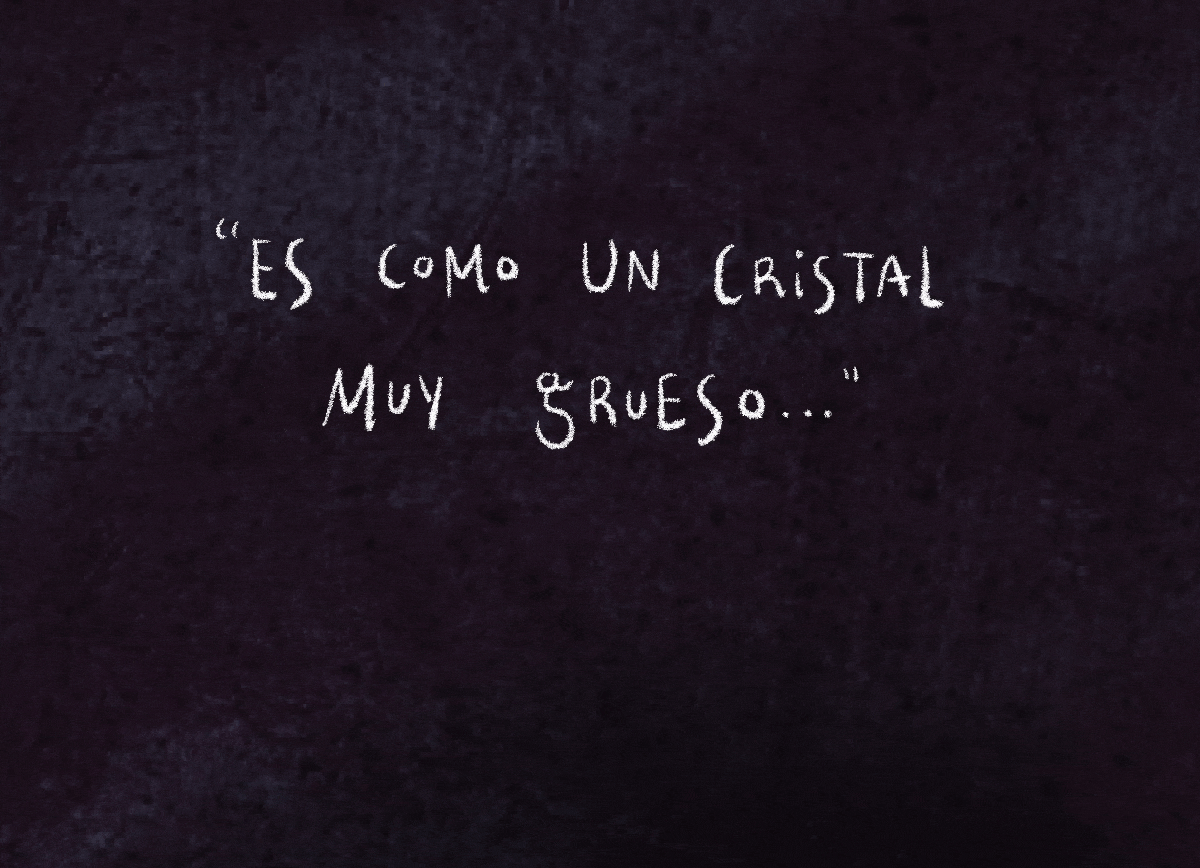 Es como un cirstal muy grueso...