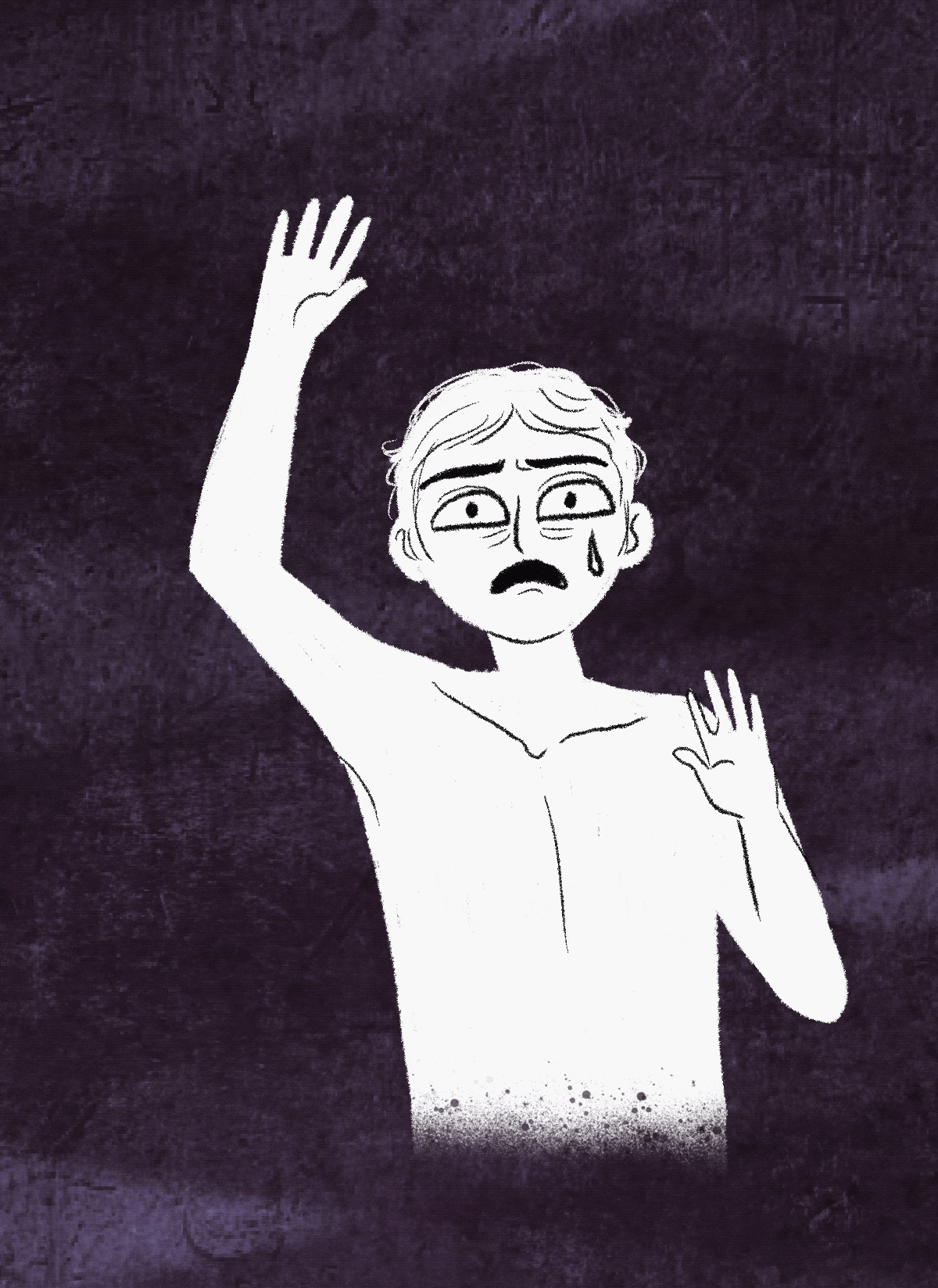 Ilustración de una persona con una lágrima